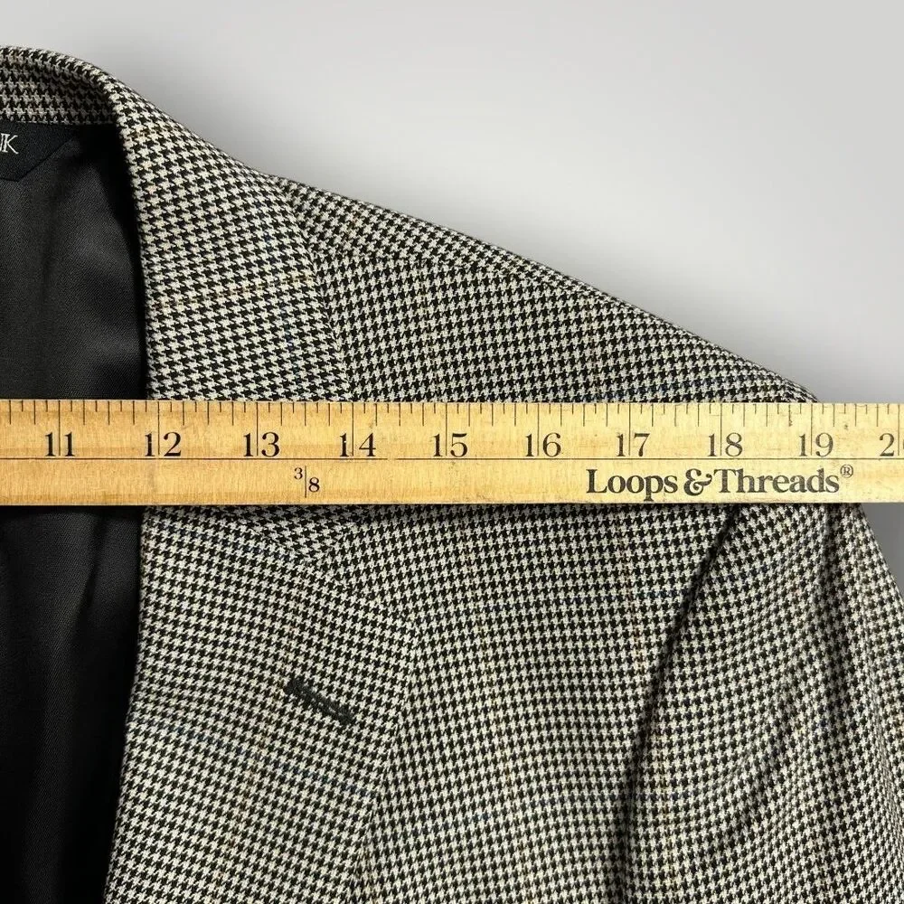 JOS A BANK Men’s Blazer 40R Sport Coat Suit Jacket SILK/WOOL Houndstooth Gray